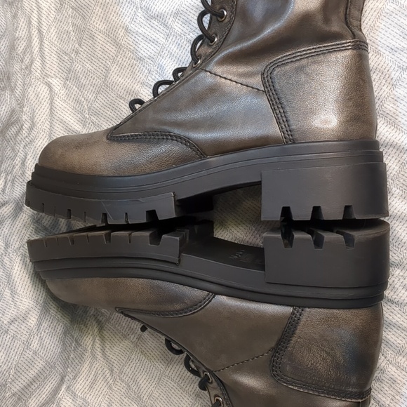 Aldo Metallic Brown Women's Combat Boots - Picture 9 of 16